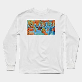 Girls by the Market in Autumn Long Sleeve T-Shirt